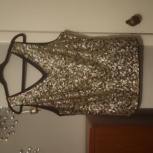 Sequin v neck tank